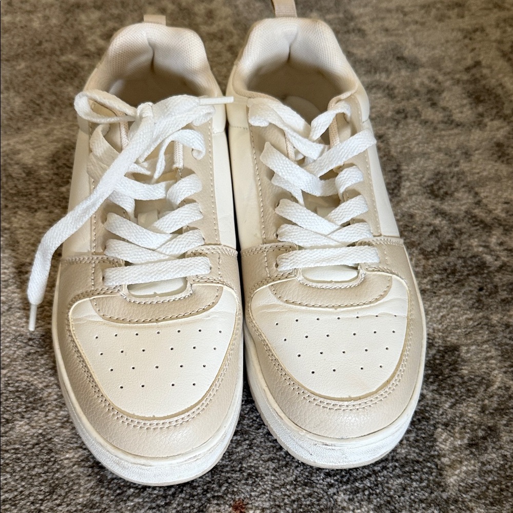 Primark Cream and White Casual Sneakers